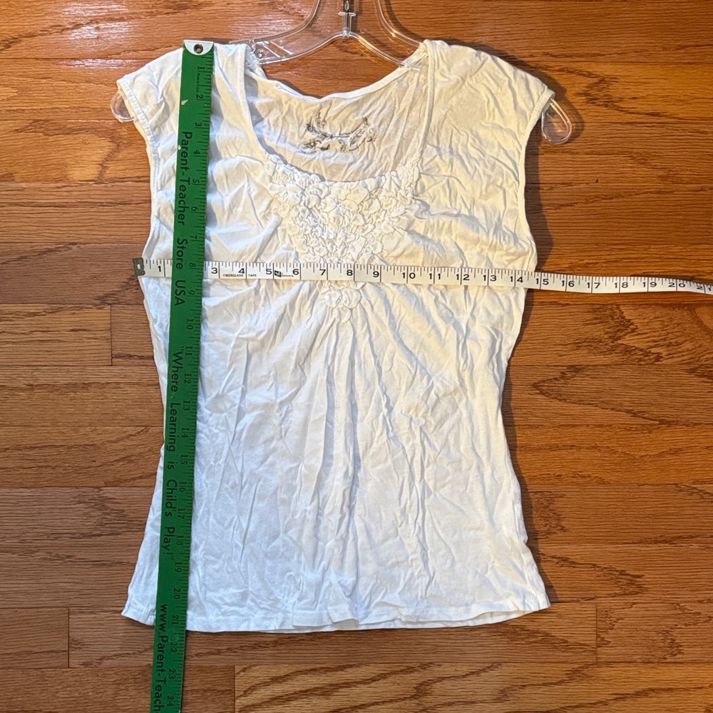 Source Unknown White Gathered Front Blouse - image 5